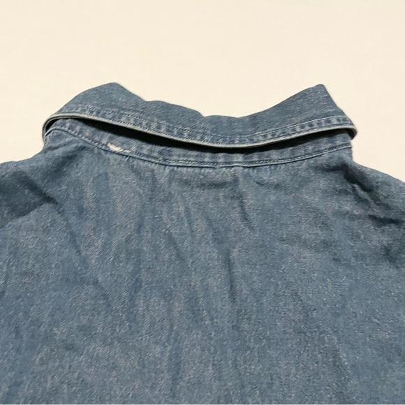 Cabin Creek Long Sleeve Button Up Denim Jeans Shirt Womens Size L Petites - Picture 11 of 16